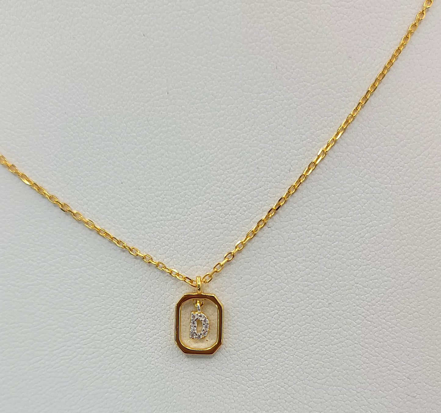 Square D Letter Necklace