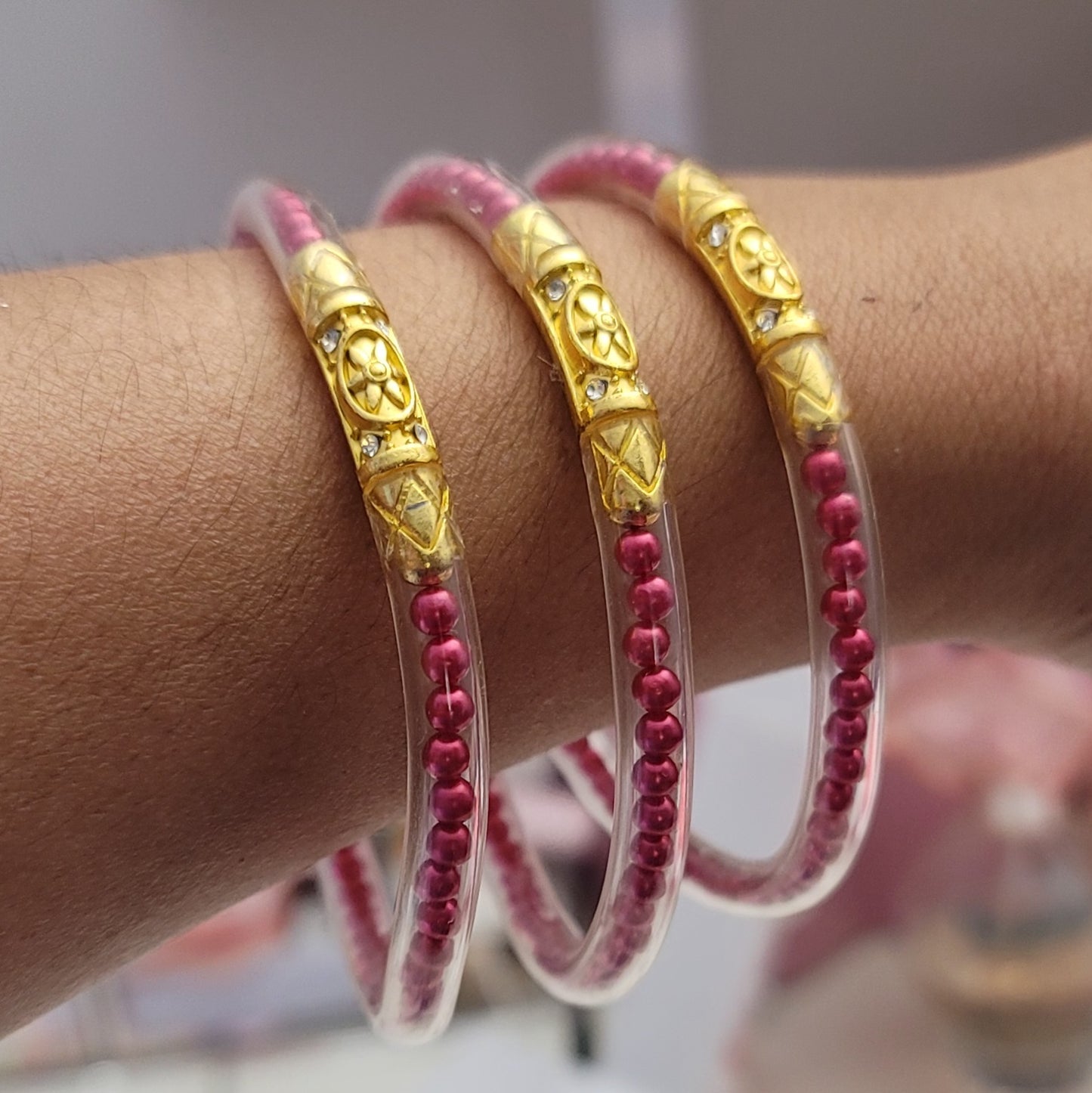 Sparkling Pearl Bangles