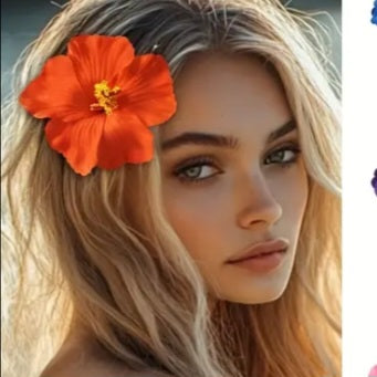 Red Tropical Flower Hair Clip
