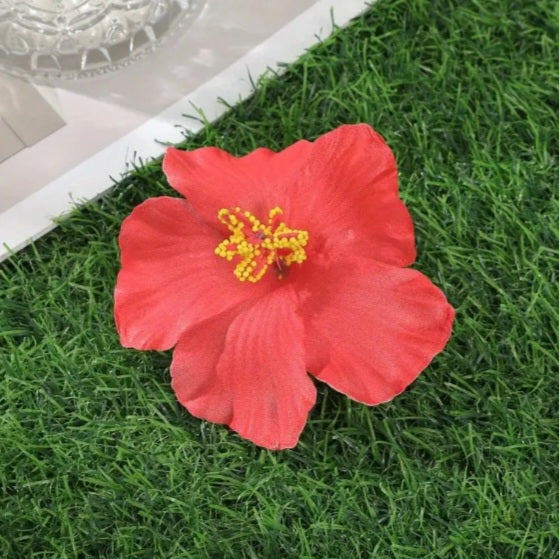 Red Tropical Flower Hair Clip