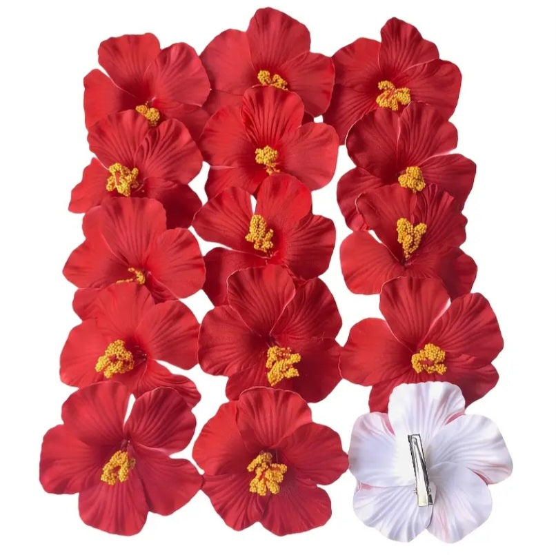 Red Tropical Flower Hair Clip