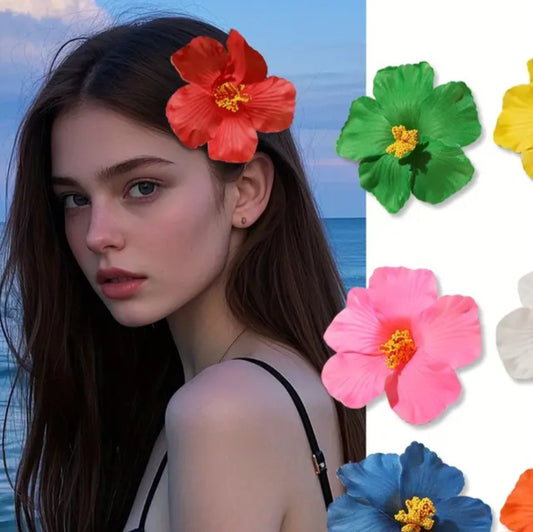 Red Tropical Flower Hair Clip