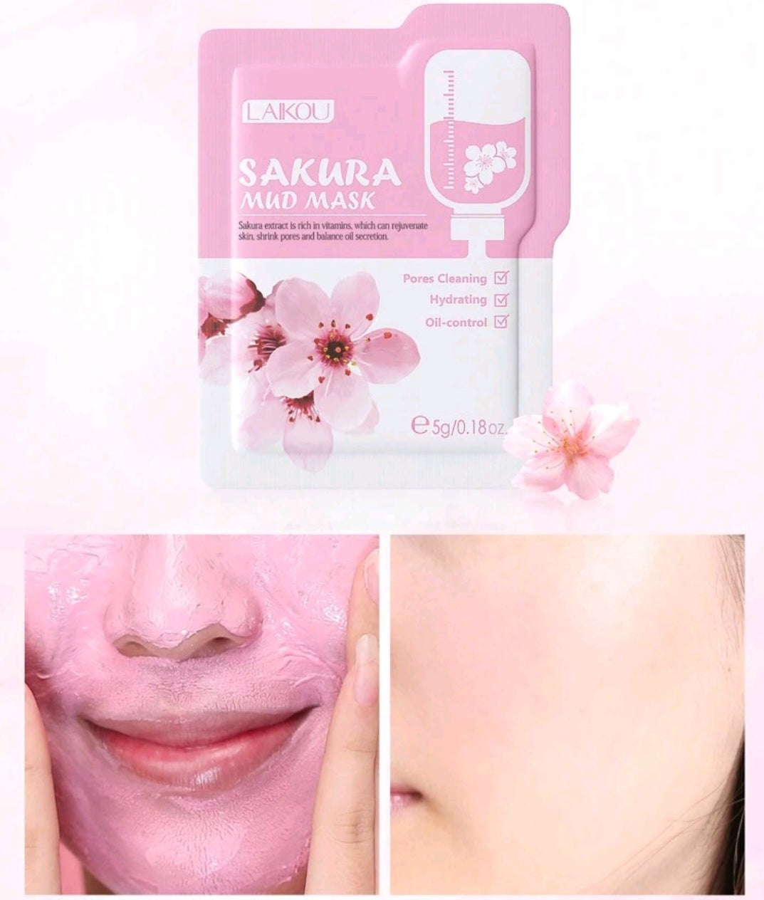 Sakura Mud Mask – Oil Control Pore-Cleaning