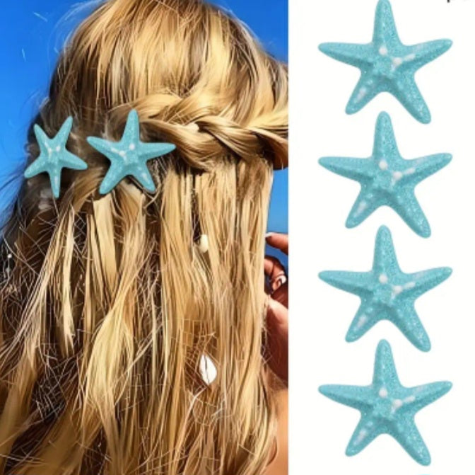 Starfish hair clips