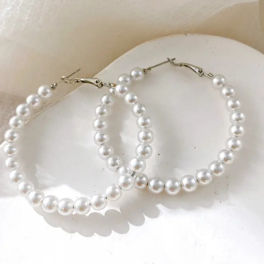 Pearls hoops